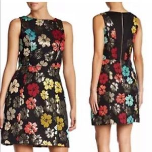 Maia black metallic flower dress Sz 16